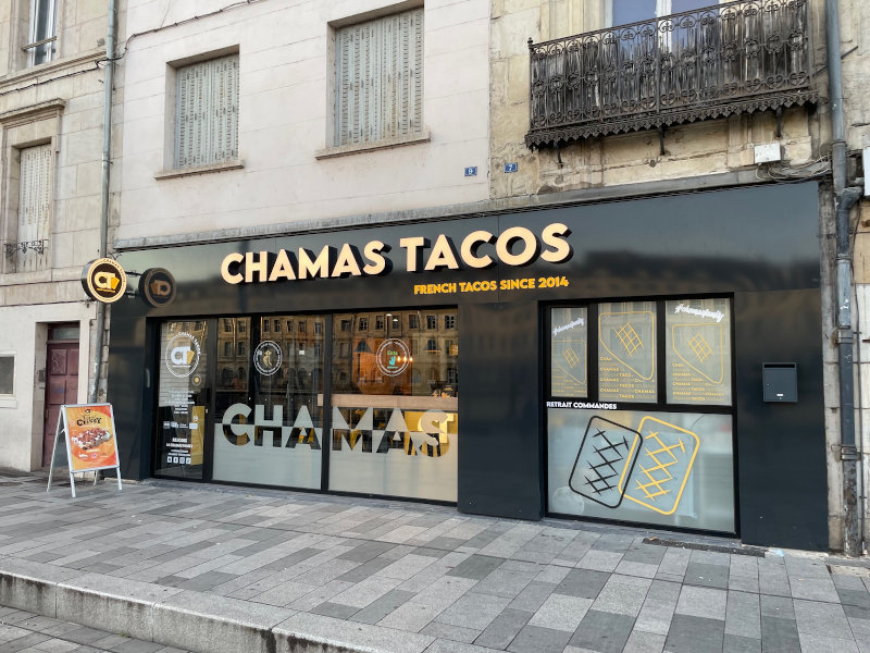 enseigne chamas tacos